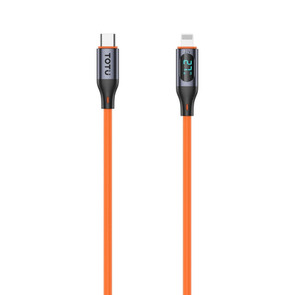 TOTU CB-7-PD 27W USB-C / Type-C to 8 Pin Digital Display Fast Charging Silicone Cable, Length: 1m(Orange) - 2 in 1 Cable by TOTUDESIGN | Online Shopping UK | buy2fix