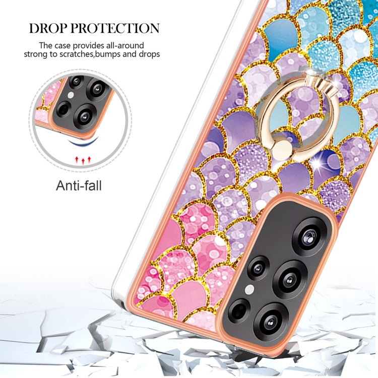 For Samsung Galaxy S25 Ultra 5G Electroplating Pattern IMD TPU Shockproof Case with Rhinestone Ring Holder(Colorful Scales) - Galaxy S25 Ultra 5G Cases by buy2fix | Online Shopping UK | buy2fix