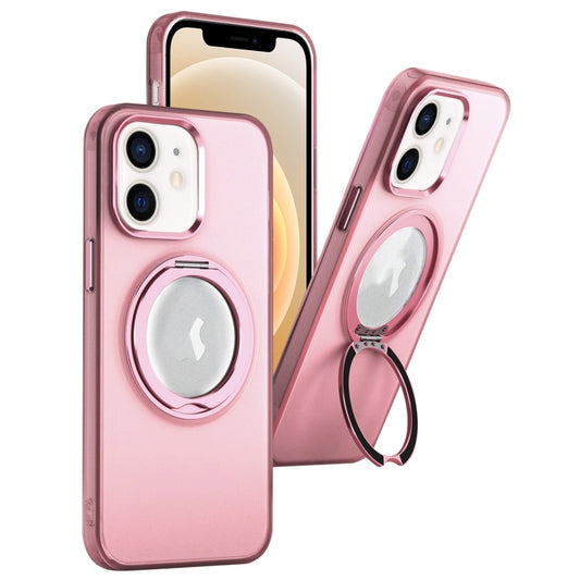 For iPhone 11 MagSafe 360 Rotate Ring Holder PC Phone Case(Pink) - iPhone 11 Cases by buy2fix | Online Shopping UK | buy2fix