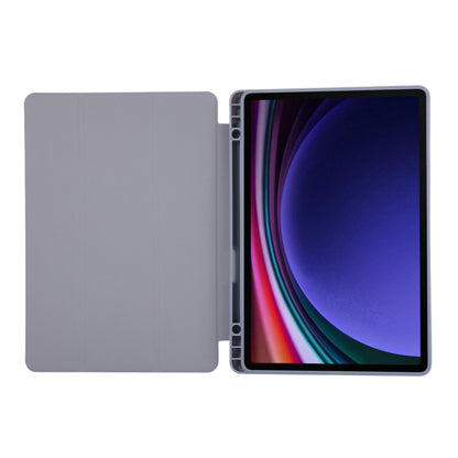 For Samsung Galaxy Tab S9 FE 3-Fold Pure Color TPU Leather Tablet Case with Pen Slot(Lavender) - Galaxy Tab S9 FE by buy2fix | Online Shopping UK | buy2fix