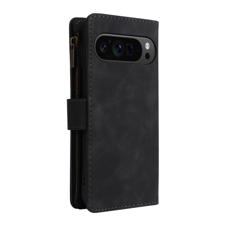 For Google Pixel 9 Pro Multifunctional Multi-Card Wallet Phone Leather Case(Black) - Google Cases by buy2fix | Online Shopping UK | buy2fix