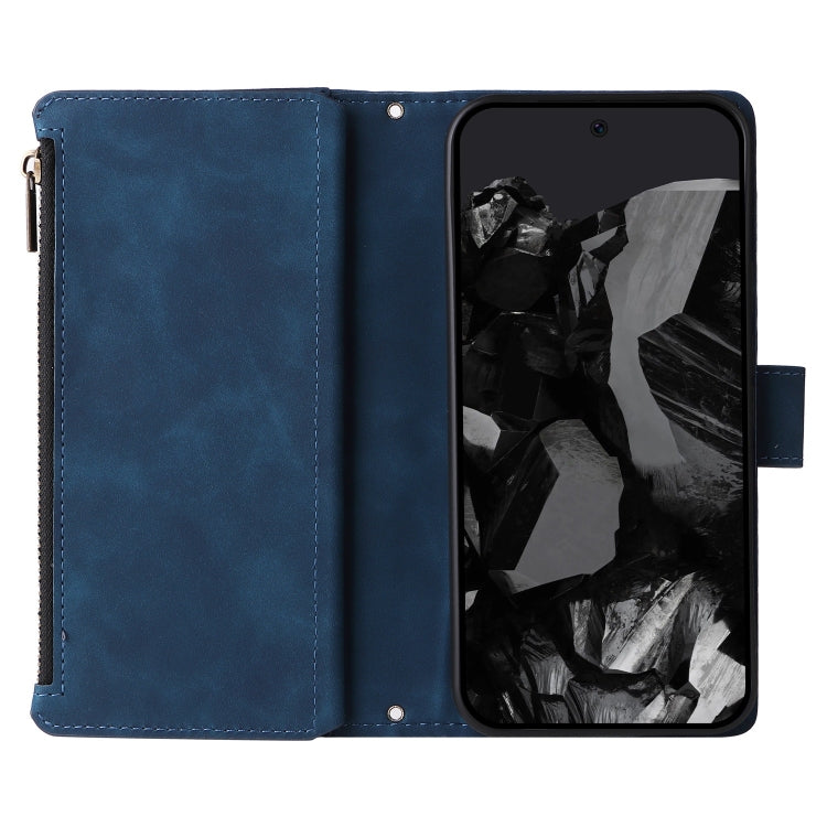 For Google Pixel 9 Pro Multifunctional Multi-Card Wallet Phone Leather Case(Blue) - Google Cases by buy2fix | Online Shopping UK | buy2fix