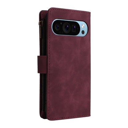 For Google Pixel 9 Multifunctional Multi-Card Wallet Phone Leather Case(Wine Red) - Google Cases by buy2fix | Online Shopping UK | buy2fix