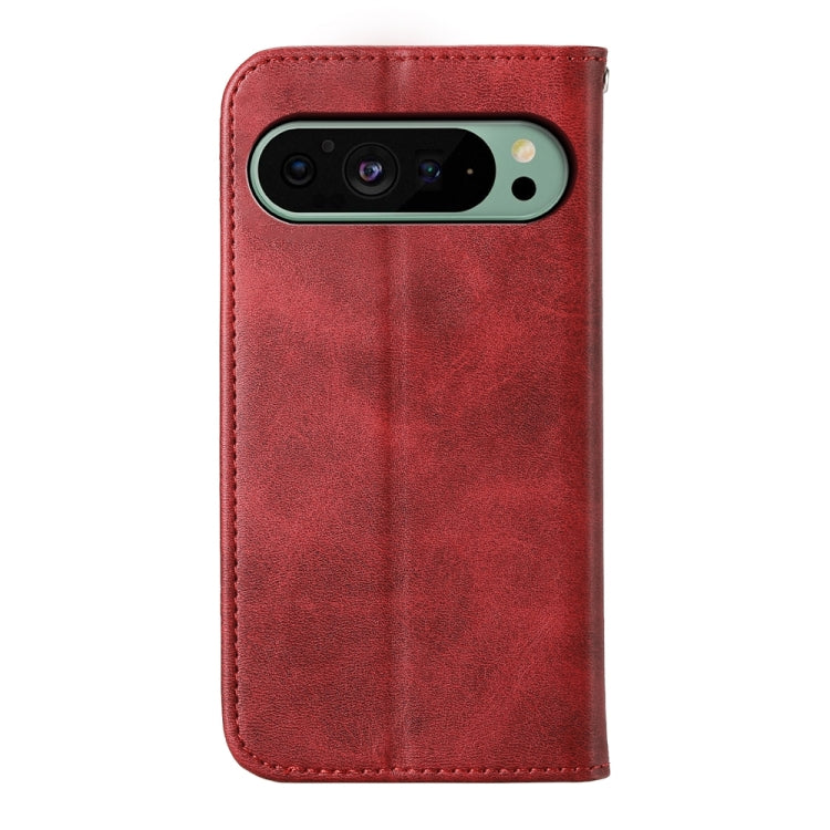 For Google Pixel 9 Cubic Grid Calf Texture Magnetic Leather Phone Case(Red) - Google Cases by buy2fix | Online Shopping UK | buy2fix