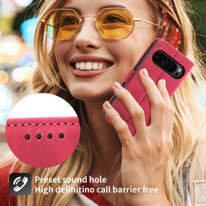 For Google Pixel 9 Pro Dierfeng Dream Line TPU + PU Leather Phone Case(Red) - Google Cases by buy2fix | Online Shopping UK | buy2fix