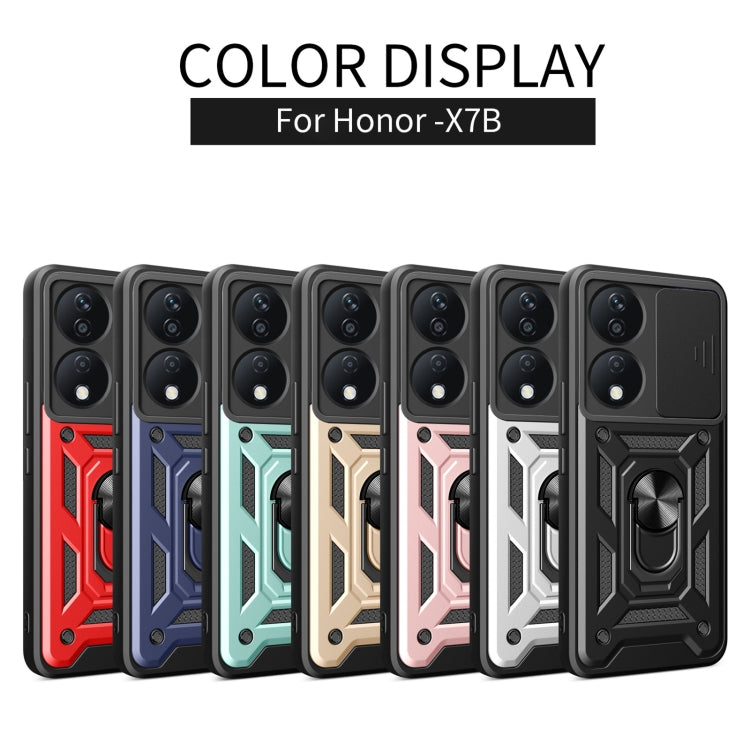 For Honor X7b Sliding Camera Cover Design TPU+PC Phone Case(Blue) - Honor Cases by buy2fix | Online Shopping UK | buy2fix