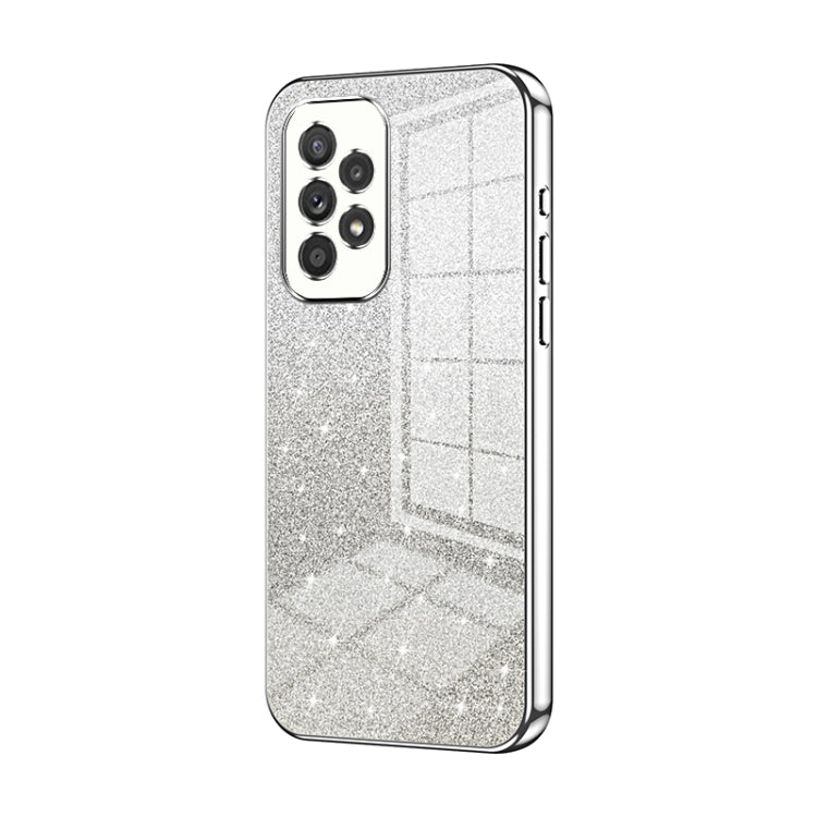 For Samsung Galaxy A33 5G Gradient Glitter Powder Electroplated Phone Case(Silver) - Galaxy Phone Cases by buy2fix | Online Shopping UK | buy2fix