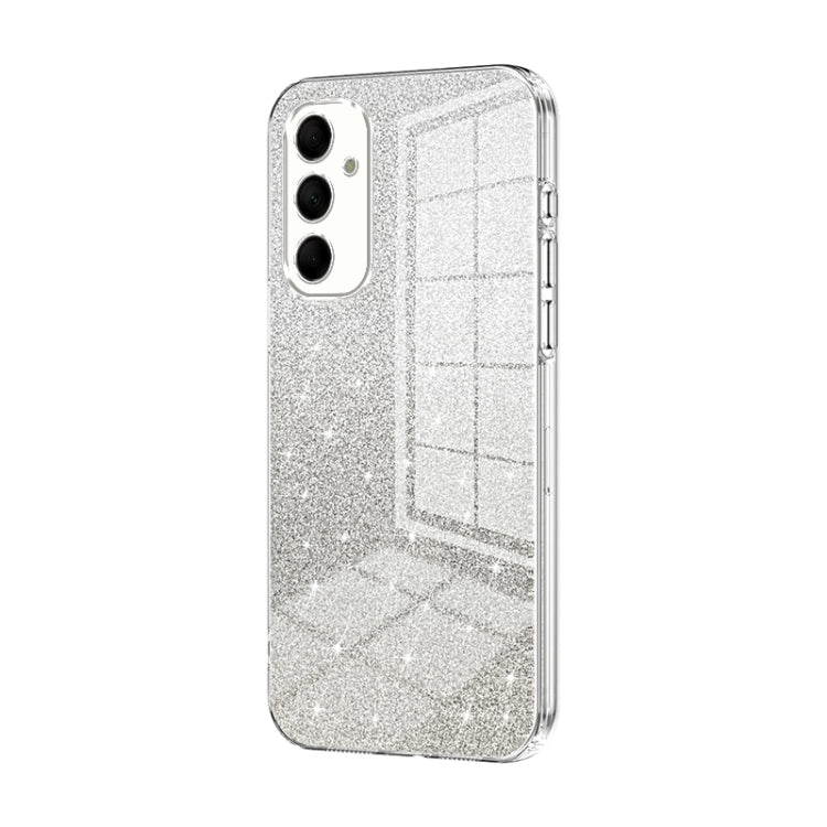 For Samsung Galaxy M14 Gradient Glitter Powder Electroplated Phone Case(Transparent) - Galaxy Phone Cases by buy2fix | Online Shopping UK | buy2fix