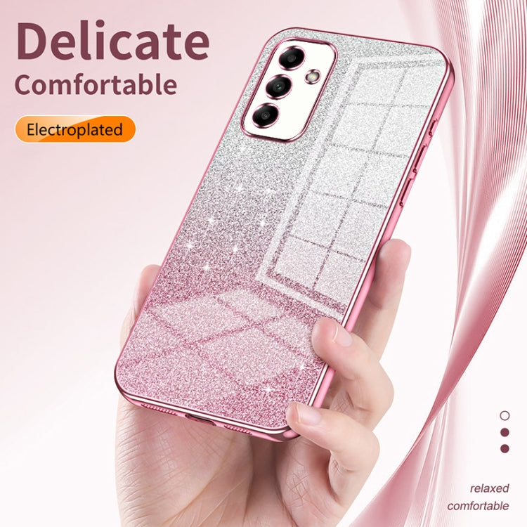 For Samsung Galaxy S23 FE 5G Gradient Glitter Powder Electroplated Phone Case(Transparent) - Galaxy S23 FE 5G Cases by buy2fix | Online Shopping UK | buy2fix