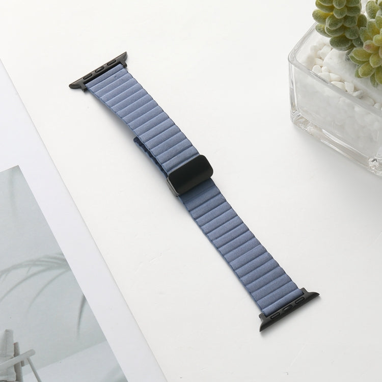 For Apple Watch Series 8 41mm Water Ripple Magnetic Folding Buckle Watch Band, Style: Bold Version(Light Blue) - Watch Bands by buy2fix | Online Shopping UK | buy2fix