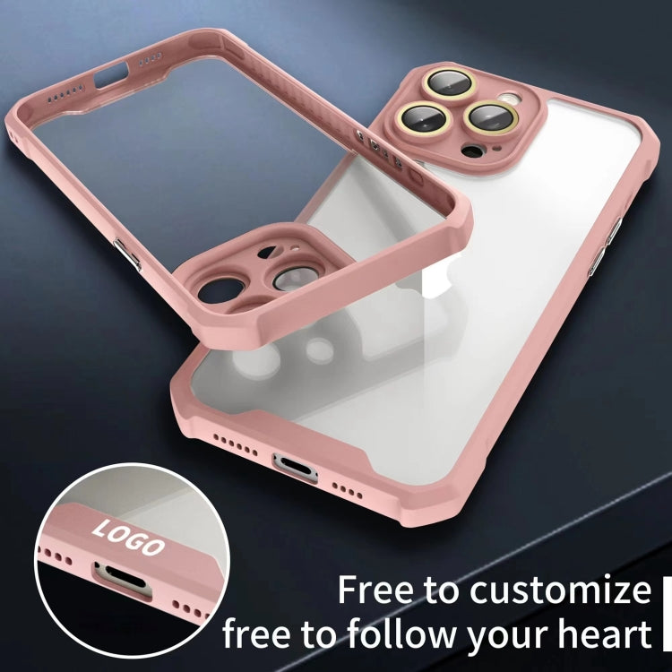 For iPhone 16 Pro Max Shockproof Acrylic Phone Case with Lens Glass Film(Pink) - iPhone 16 Pro Max Cases by buy2fix | Online Shopping UK | buy2fix