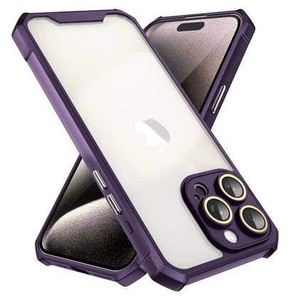 For iPhone 16 Plus Shockproof Acrylic Phone Case with Lens Glass Film(Purple) - iPhone 16 Plus Cases by buy2fix | Online Shopping UK | buy2fix