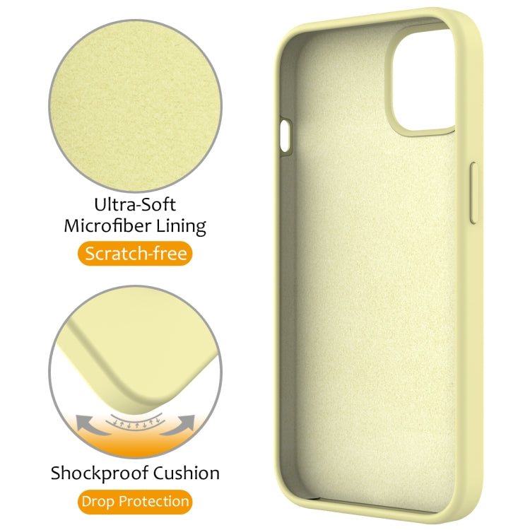 For iPhone 12 MagSafe Magnetic Liquid Silicone Phone Case with Ring Holder(Yellow) - iPhone 12 / 12 Pro Cases by buy2fix | Online Shopping UK | buy2fix