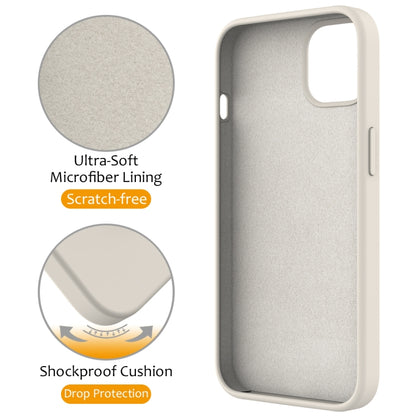 For iPhone 14 Plus MagSafe Magnetic Liquid Silicone Phone Case with Ring Holder(Antique White) - iPhone 14 Plus Cases by buy2fix | Online Shopping UK | buy2fix