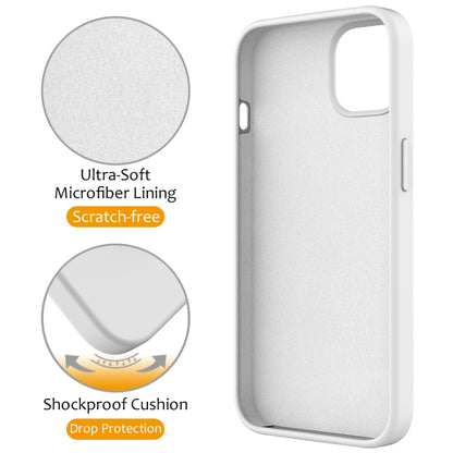 For iPhone 15 MagSafe Magnetic Liquid Silicone Phone Case with Ring Holder(White) - iPhone 15 Cases by buy2fix | Online Shopping UK | buy2fix