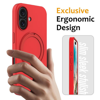 For iPhone 16 Plus Liquid Silicone MagSafe Magnetic Phone Case with Ring Holder(Red) - iPhone 16 Plus Cases by buy2fix | Online Shopping UK | buy2fix