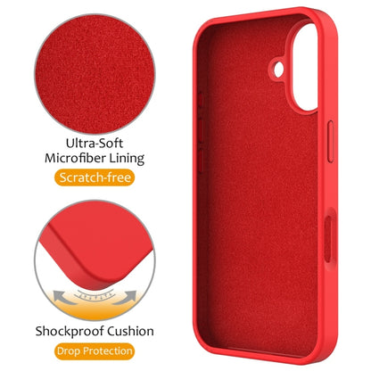 For iPhone 16 Liquid Silicone MagSafe Magnetic Phone Case with Ring Holder(Red) - iPhone 16 Cases by buy2fix | Online Shopping UK | buy2fix