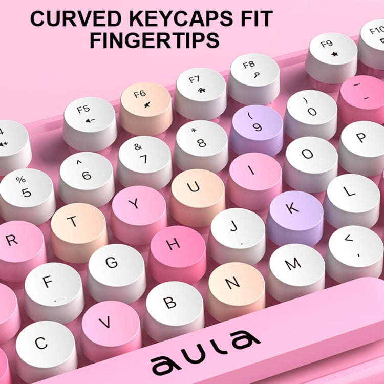 AULA AC306 104 Keys Retro Wireless Keyboard + Mouse Combo Set(Black Colorful) - Wireless Keyboard by AULA | Online Shopping UK | buy2fix