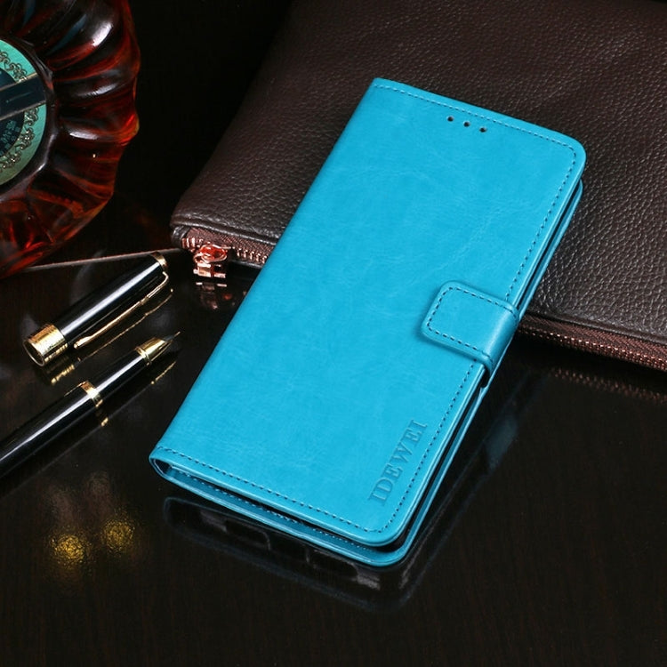 For Samsung Galaxy S24 5G idewei Crazy Horse Texture Leather Phone Case(Sky Blue) - Galaxy S24 5G Cases by idewei | Online Shopping UK | buy2fix