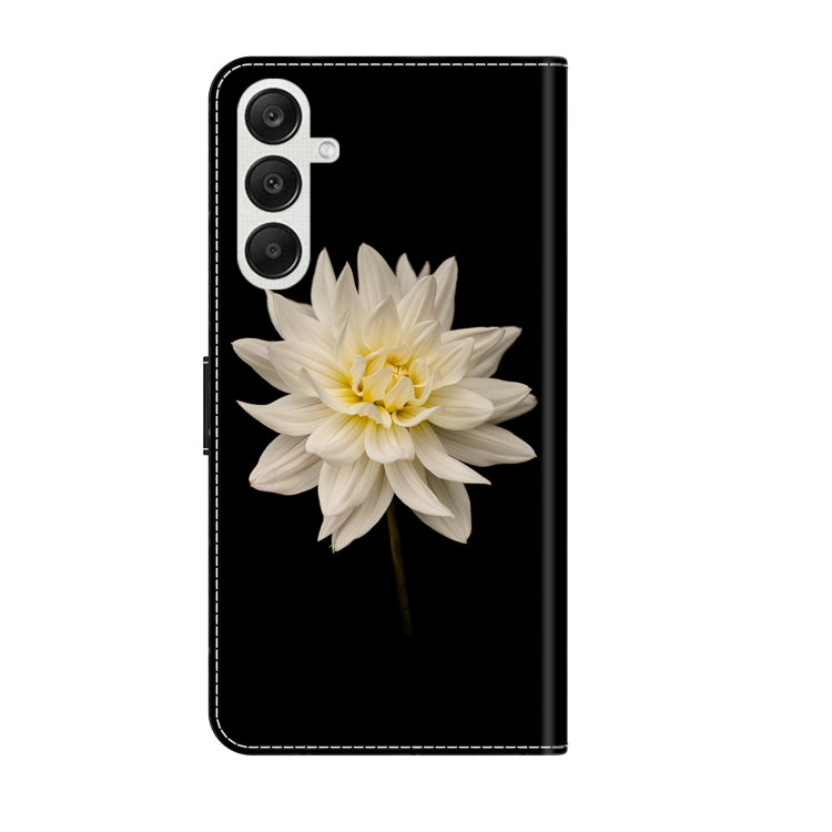 For Samsung Galaxy A35 5G Crystal 3D Shockproof Protective Leather Phone Case(White Flower) - Galaxy Phone Cases by buy2fix | Online Shopping UK | buy2fix