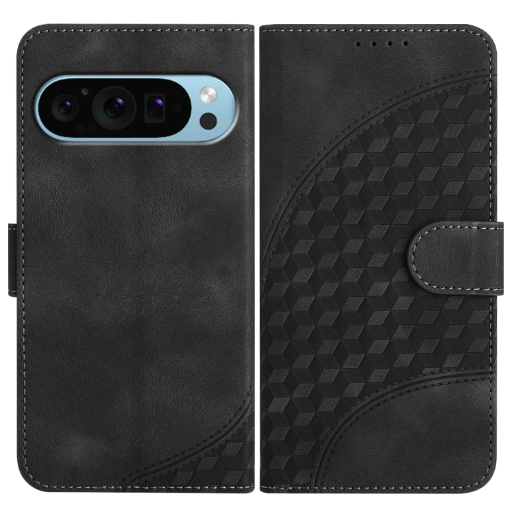 For Google Pixel 9 YX0060 Elephant Head Embossed Phone Leather Case with Lanyard(Black) - Google Cases by buy2fix | Online Shopping UK | buy2fix