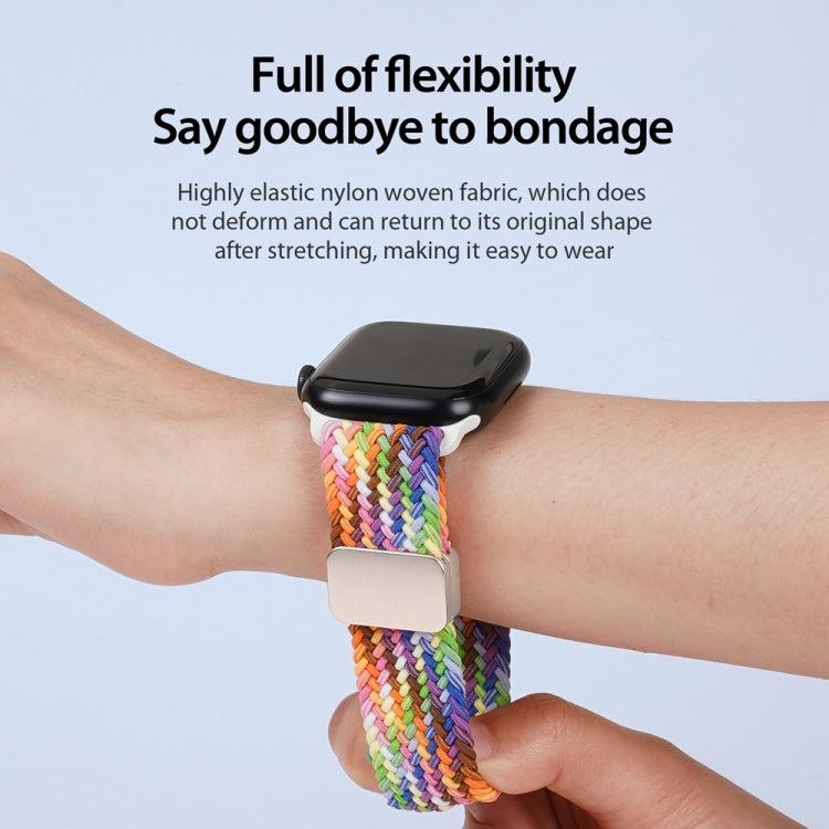 For Apple Watch Series 6 44mm DUX DUCIS Mixture Pro Series Magnetic Buckle Nylon Braid Watch Band(New Rainbow) - Watch Bands by DUX DUCIS | Online Shopping UK | buy2fix