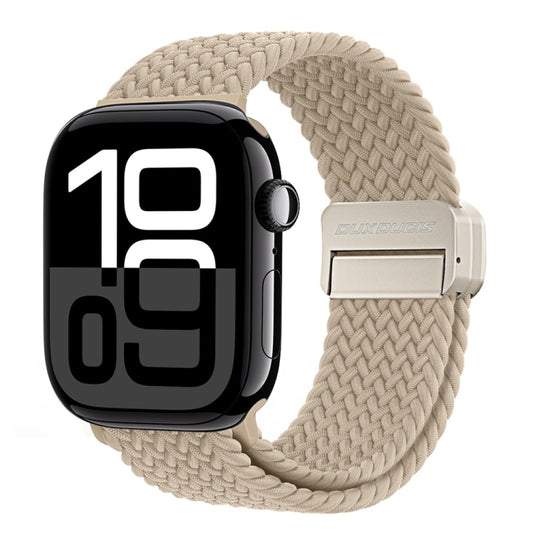 For Apple Watch Series 10 42mm DUX DUCIS Mixture Pro Series Magnetic Buckle Nylon Braid Watch Band(Beige) - Watch Bands by DUX DUCIS | Online Shopping UK | buy2fix