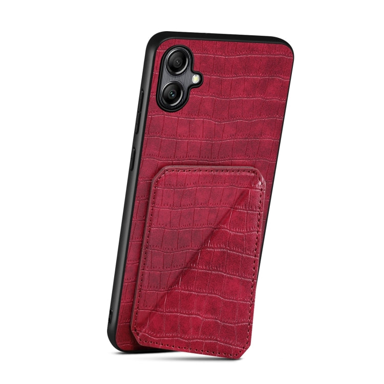 For Samsung Galaxy S23 5G Denior Imitation Crocodile Leather Back Phone Case with Holder(Rose Red) - Galaxy S23 5G Cases by Denior | Online Shopping UK | buy2fix