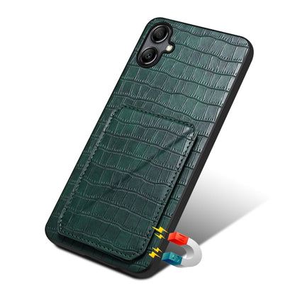 For Samsung Galaxy S24 Ultra 5G Denior Imitation Crocodile Leather Back Phone Case with Holder(Green) - Galaxy S24 Ultra 5G Cases by Denior | Online Shopping UK | buy2fix