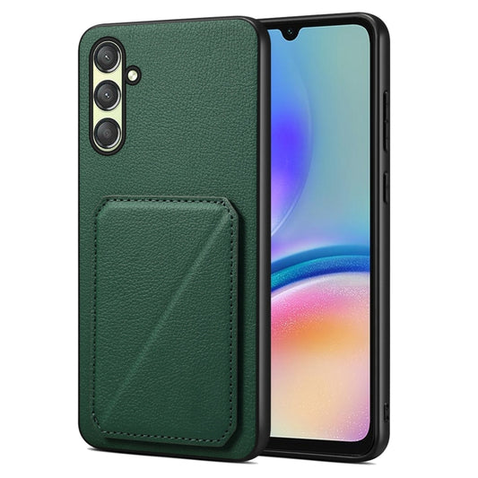 For Samsung Galaxy A05Gs Denior Imitation Calf Leather Back Phone Case with Holder(Green) - Galaxy Phone Cases by Denior | Online Shopping UK | buy2fix