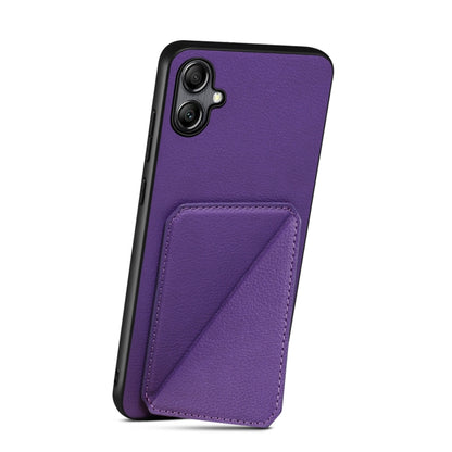 For Samsung Galaxy A13 5G Denior Imitation Calf Leather Back Phone Case with Holder(Purple) - Galaxy Phone Cases by Denior | Online Shopping UK | buy2fix