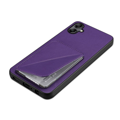 For Samsung Galaxy A70 Denior Imitation Calf Leather Back Phone Case with Holder(Purple) - Galaxy Phone Cases by Denior | Online Shopping UK | buy2fix