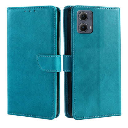 For Motorola Edge 5G 2024 Calf Texture Buckle Flip Leather Phone Case(Light Blue) - Motorola Cases by buy2fix | Online Shopping UK | buy2fix