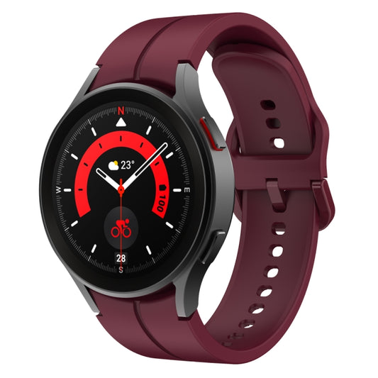 For Samsung Galaxy Watch 6 / 6 Classic Colorful Buckle Silicone Watch Band(Wine Red) - Watch Bands by buy2fix | Online Shopping UK | buy2fix