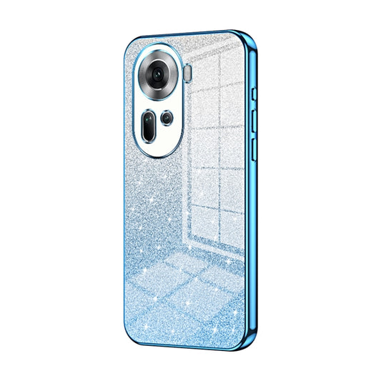 For OPPO Reno11 Global Gradient Glitter Powder Electroplated Phone Case(Blue) - Reno11 Cases by buy2fix | Online Shopping UK | buy2fix