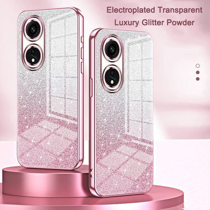 For OPPO Reno6 Pro+ Gradient Glitter Powder Electroplated Phone Case(Pink) - OPPO Cases by buy2fix | Online Shopping UK | buy2fix