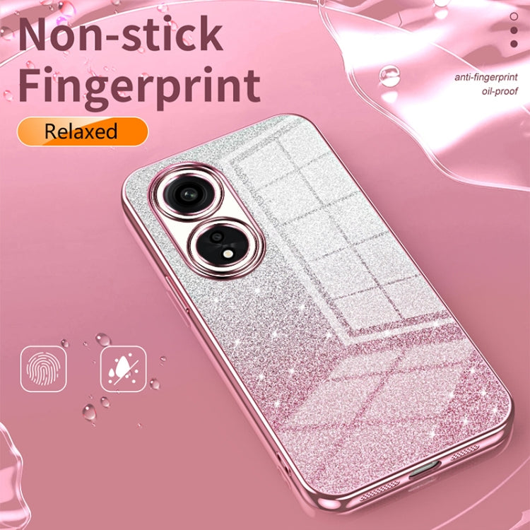 For OPPO A2 Pro Gradient Glitter Powder Electroplated Phone Case(Gold) - A2 Pro Cases by buy2fix | Online Shopping UK | buy2fix