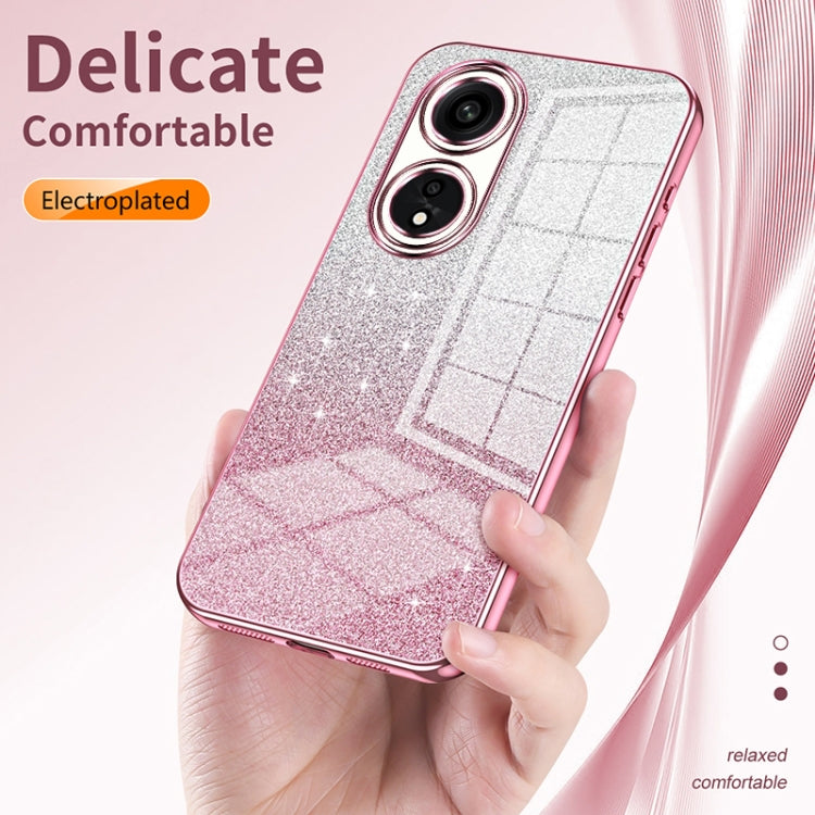 For OPPO Reno8 Pro Gradient Glitter Powder Electroplated Phone Case(Pink) - OPPO Cases by buy2fix | Online Shopping UK | buy2fix