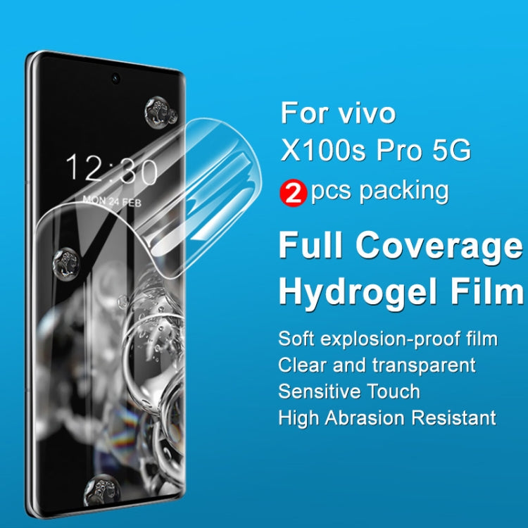 For vivo X100s Pro 5G 2pcs imak Curved Full Screen Hydrogel Film Protector - vivo Tempered Glass by imak | Online Shopping UK | buy2fix