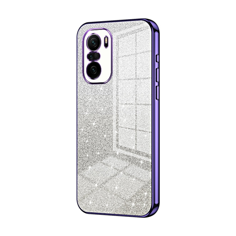 For Xiaomi Redmi K40 / K40 Pro / K40 Pro+ Gradient Glitter Powder Electroplated Phone Case(Purple) - Xiaomi Cases by buy2fix | Online Shopping UK | buy2fix