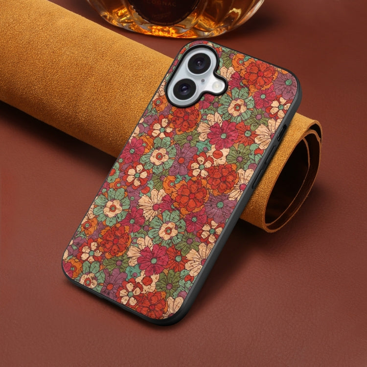 For iPhone 16 Four Seasons Flower Language Series TPU Phone Case(Summer Red) - iPhone 16 Cases by buy2fix | Online Shopping UK | buy2fix