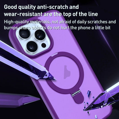 For iPhone 11 Pro MagSafe Magnetic Holder Phone Case(Dark Purple) - iPhone 11 Pro Cases by buy2fix | Online Shopping UK | buy2fix