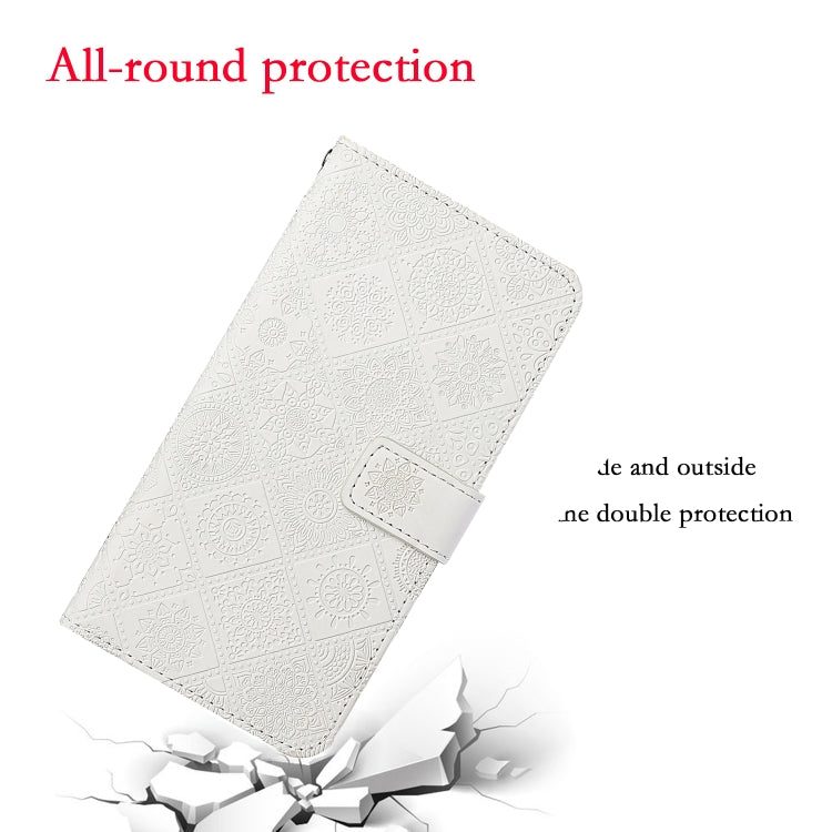 For Google Pixel 9 Pro XL Ethnic Style Embossed Pattern Leather Phone Case(White) - Google Cases by buy2fix | Online Shopping UK | buy2fix