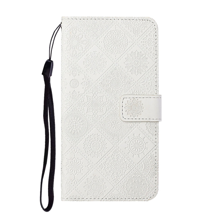 For Google Pixel 9 / 9 Pro Ethnic Style Embossed Pattern Leather Phone Case(White) - Google Cases by buy2fix | Online Shopping UK | buy2fix