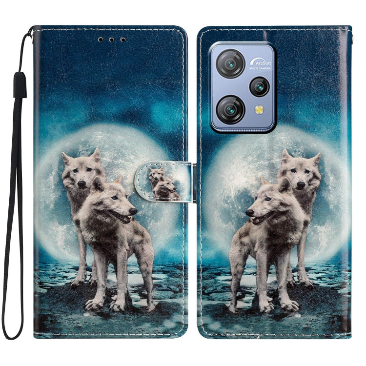 For Blackview A53 Pro Colored Drawing Leather Phone Case(Twin Wolves) - More Brand by buy2fix | Online Shopping UK | buy2fix