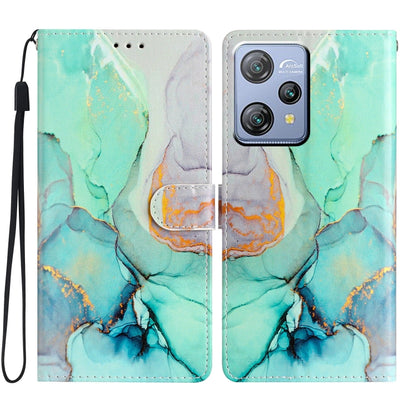 For Blackview A53 Pro Colored Drawing Leather Phone Case(Green Marble) - More Brand by buy2fix | Online Shopping UK | buy2fix