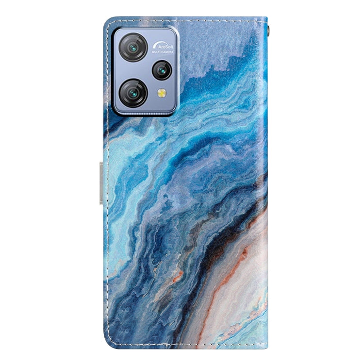 For Blackview A53 Pro Colored Drawing Leather Phone Case(Blue Marble) - More Brand by buy2fix | Online Shopping UK | buy2fix