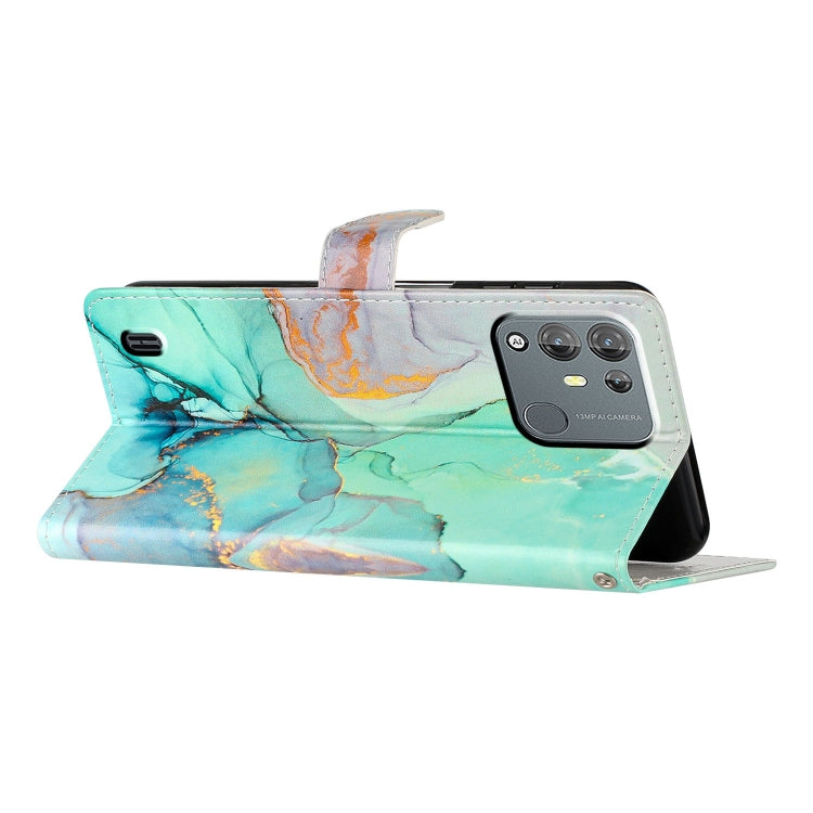 For Blackview A55 Pro Colored Drawing Leather Phone Case(Green Marble) - More Brand by buy2fix | Online Shopping UK | buy2fix