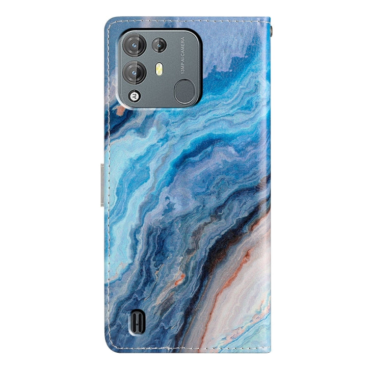 For Blackview A55 Pro Colored Drawing Leather Phone Case(Blue Marble) - More Brand by buy2fix | Online Shopping UK | buy2fix