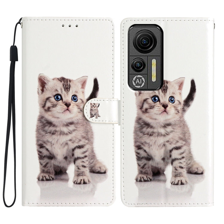 For Ulefone Note 14 Colored Drawing Leather Phone Case(Little Tabby Cat) - Ulefone Cases by buy2fix | Online Shopping UK | buy2fix